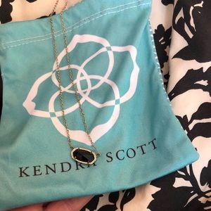 Elisa Gold Pendant Necklace In Black